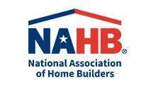 NAHB logo with blue and red house roof icon and National Association of Home Builders text