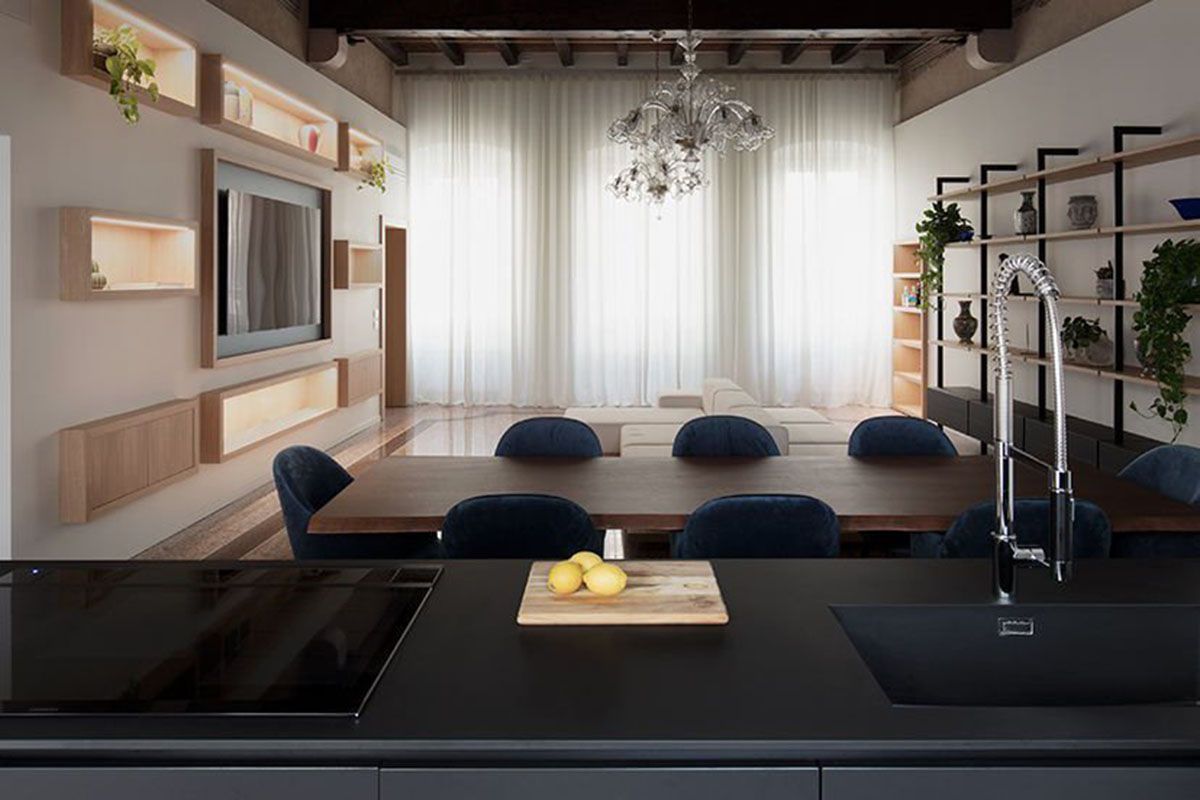 A table made out of Lapitec sintered stone