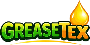 GreaseTex logo in green and orange with a yellow droplet icon above the text