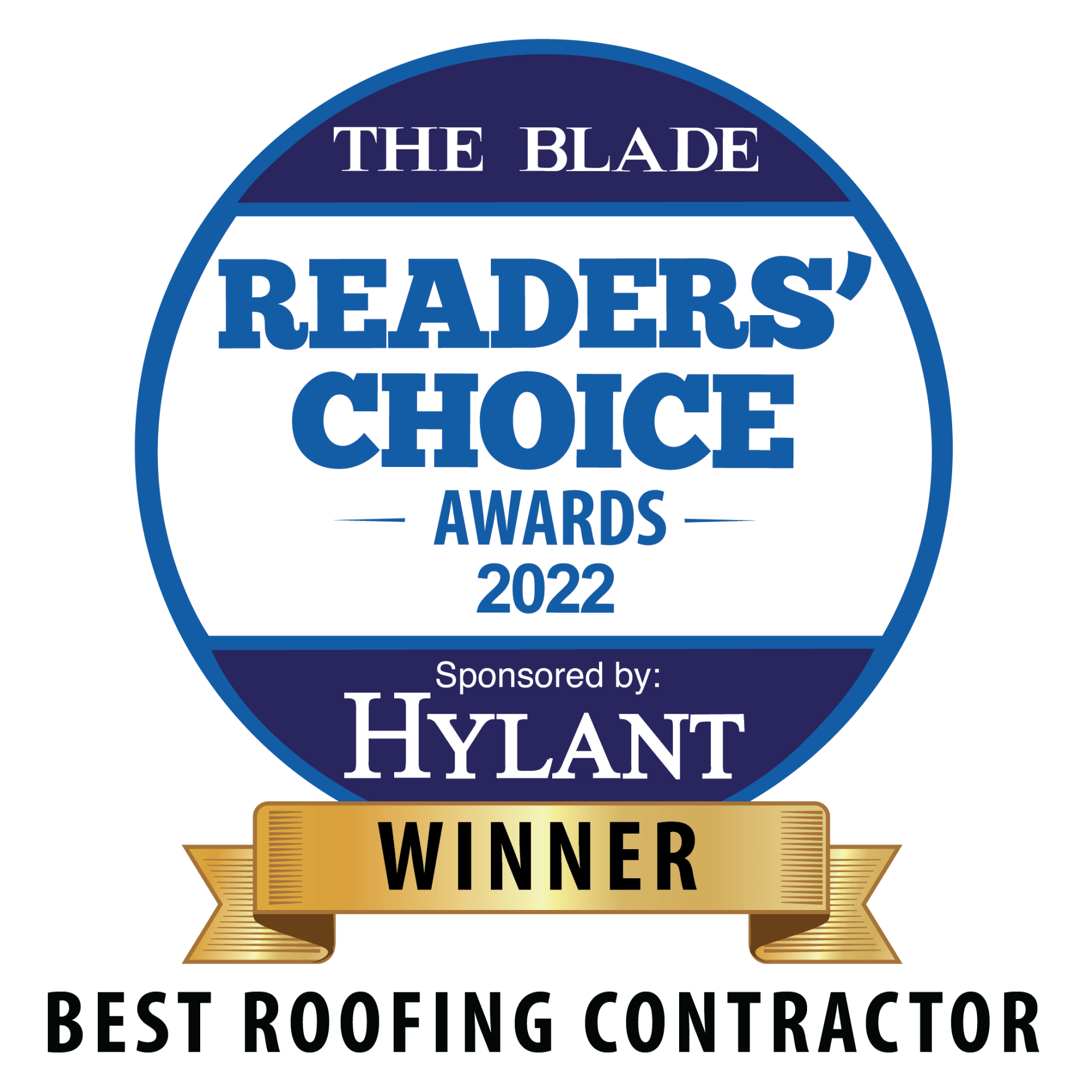 Readers' Choice 2022 Winner Badge For Best Roofing Contractor