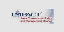 The logo for the iowa construction labor and management council.