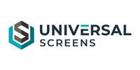 Universal Screens logo in teal and black on a white background