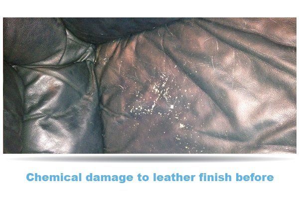 Chemical Damage to Leather Finish Before