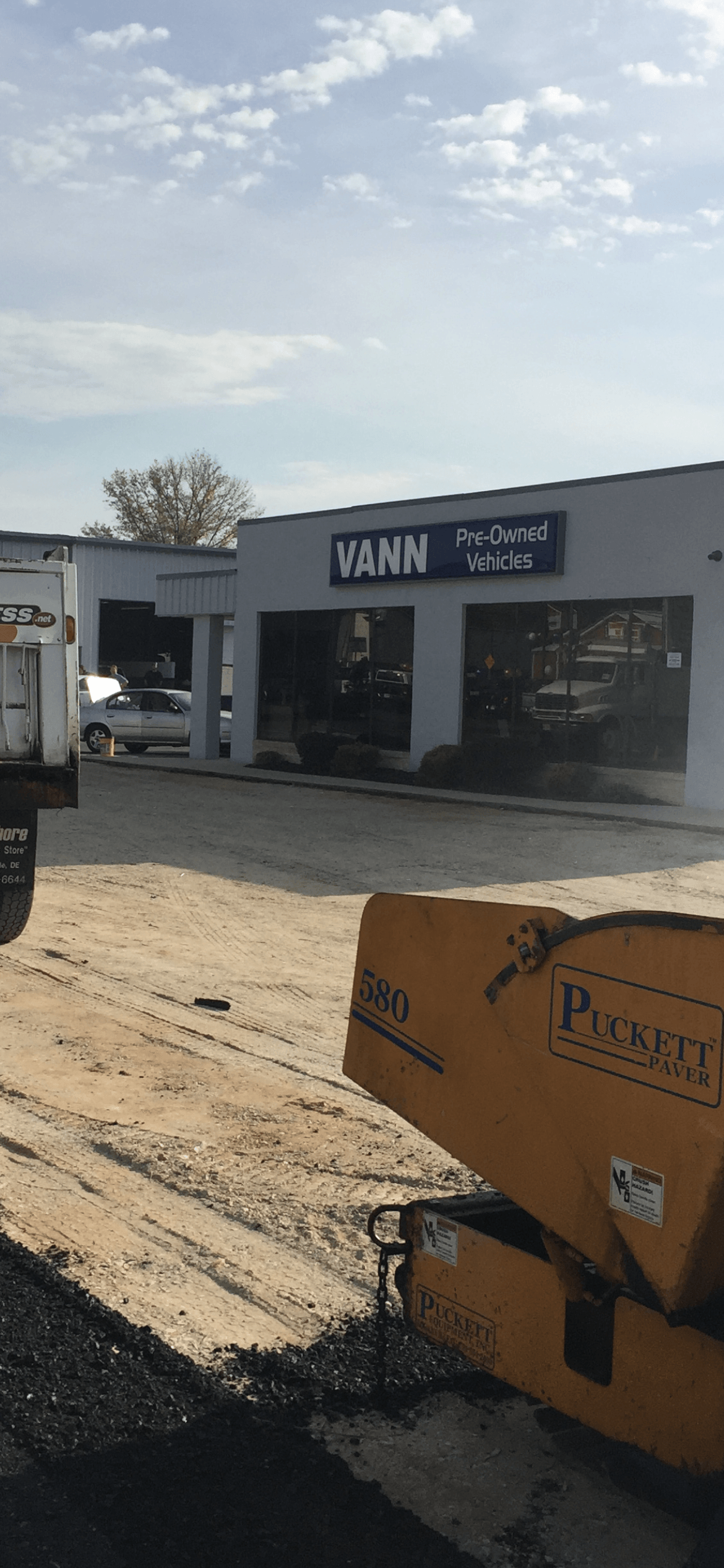 Parking lot repair in progress