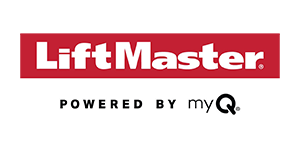 The liftmaster logo is powered by my q.