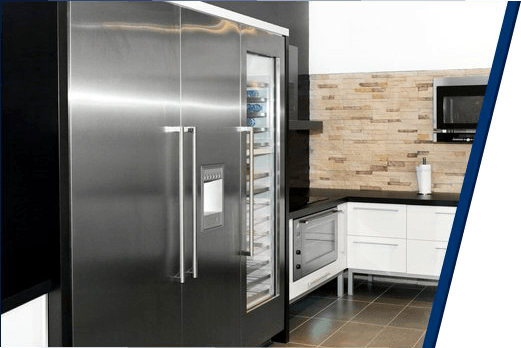 Silver refrigerator and freezer