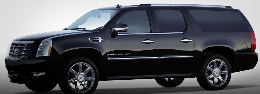 Black SUV side view on a white background