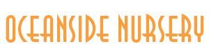 Orange &ldquo;Oceanside Nursery&rdquo; logo text on a white background