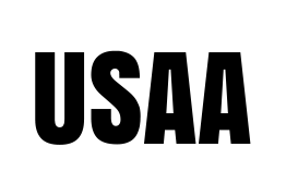 A black and white logo for usaa on a white background