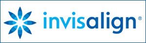 Invisalign logo in blue for clear aligners