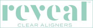 Reveal logo in sea green for clear aligners