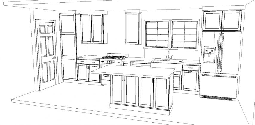Hershey transitional kitchen blue print