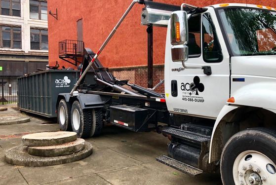 Ace Rolloff dumpster truck - dumpster rental