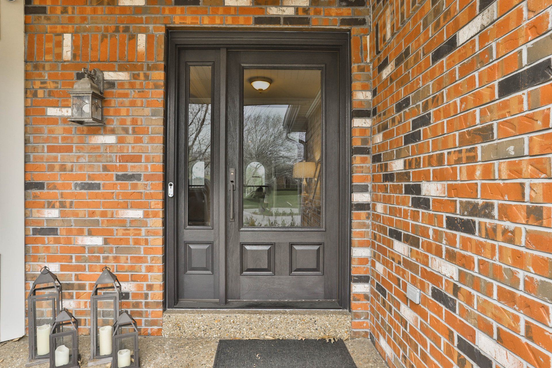 Door with a see-through glass