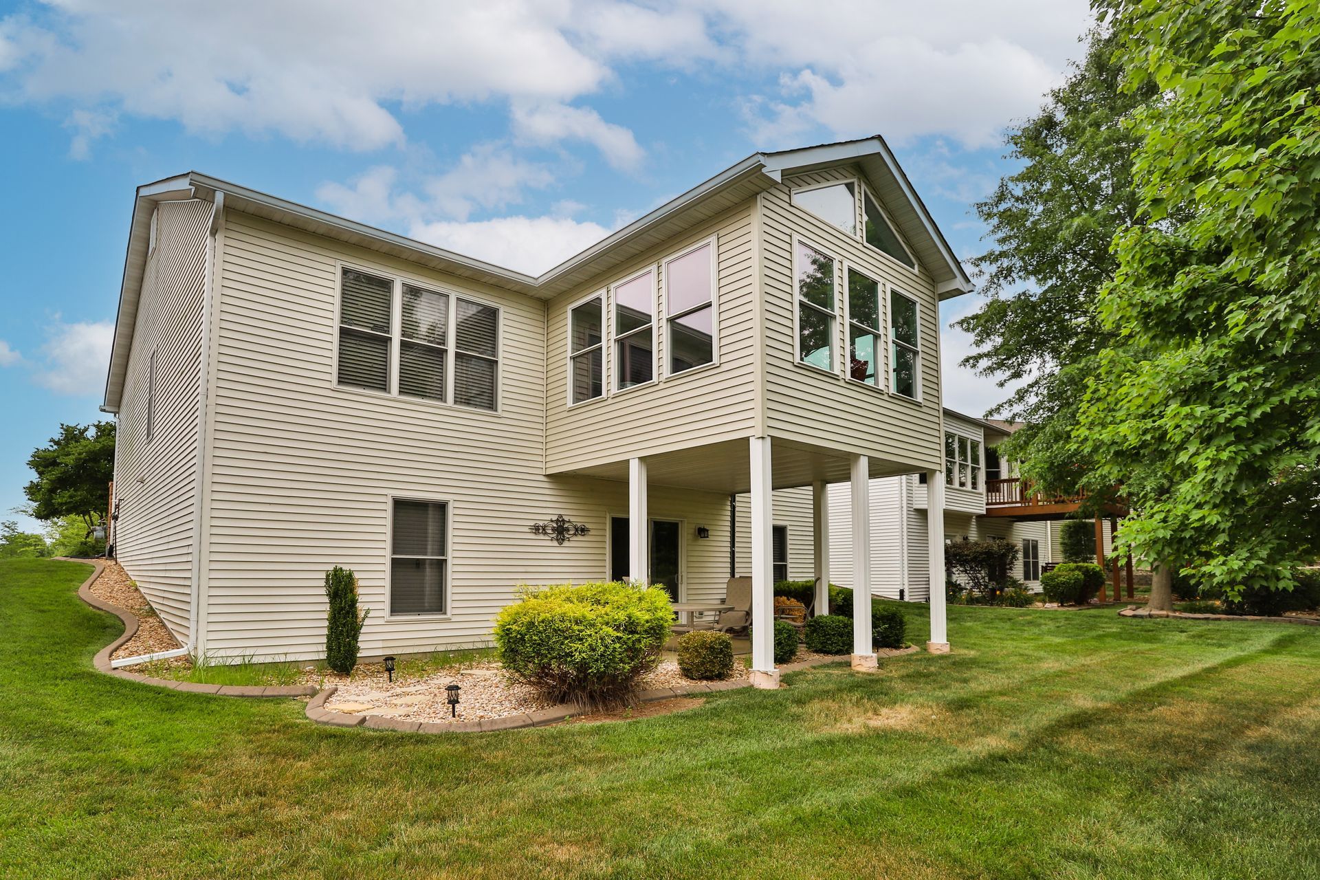 A large house with a lot of windows