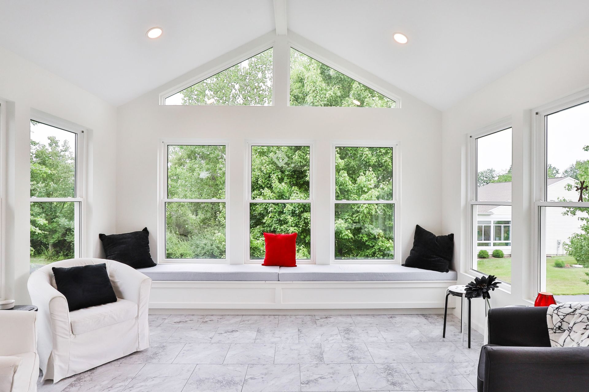 A room with lots of windows