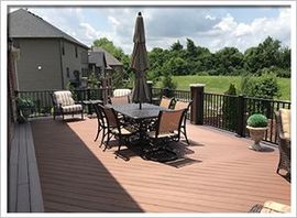 Deck with a dining set