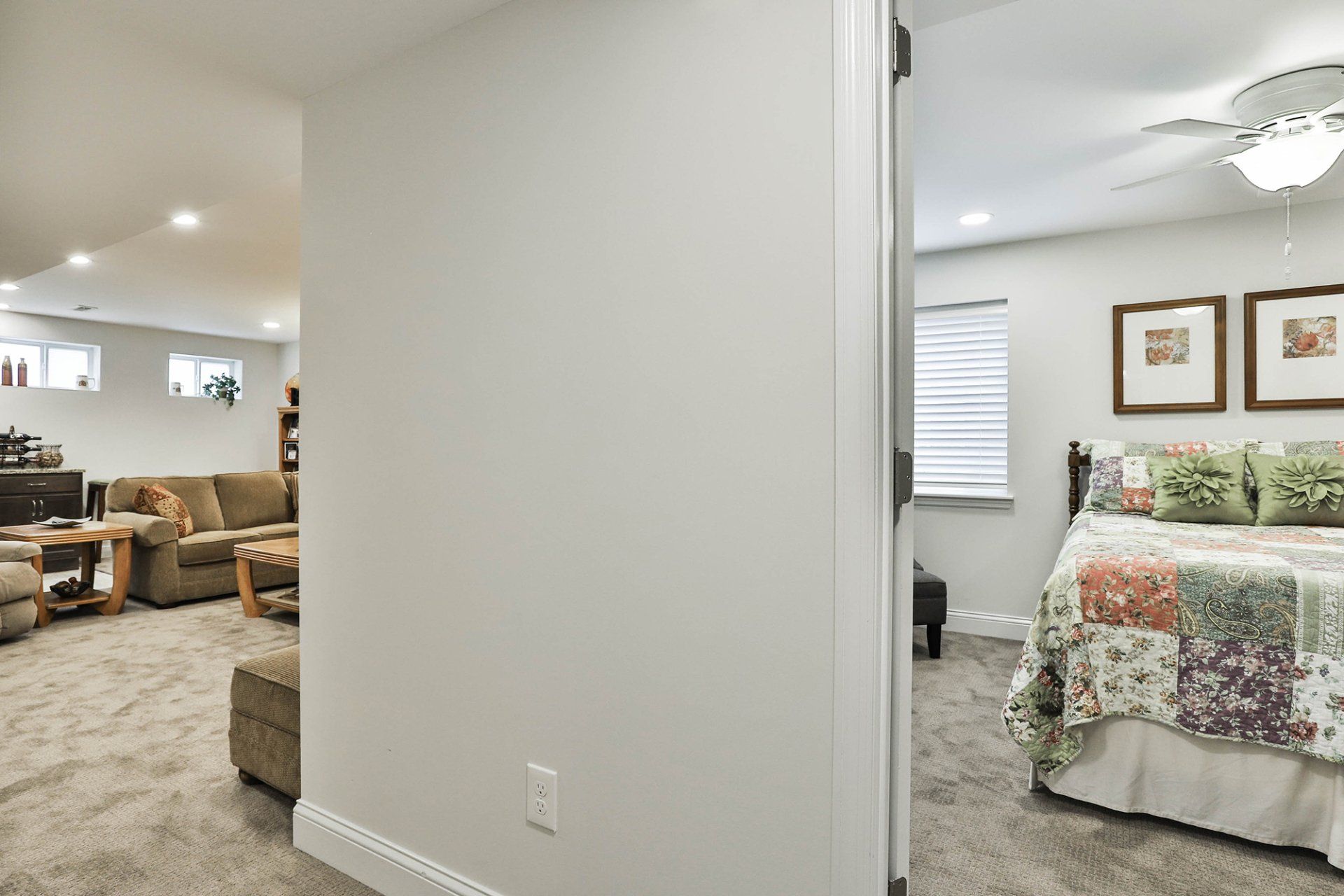 Basement bedroom wall