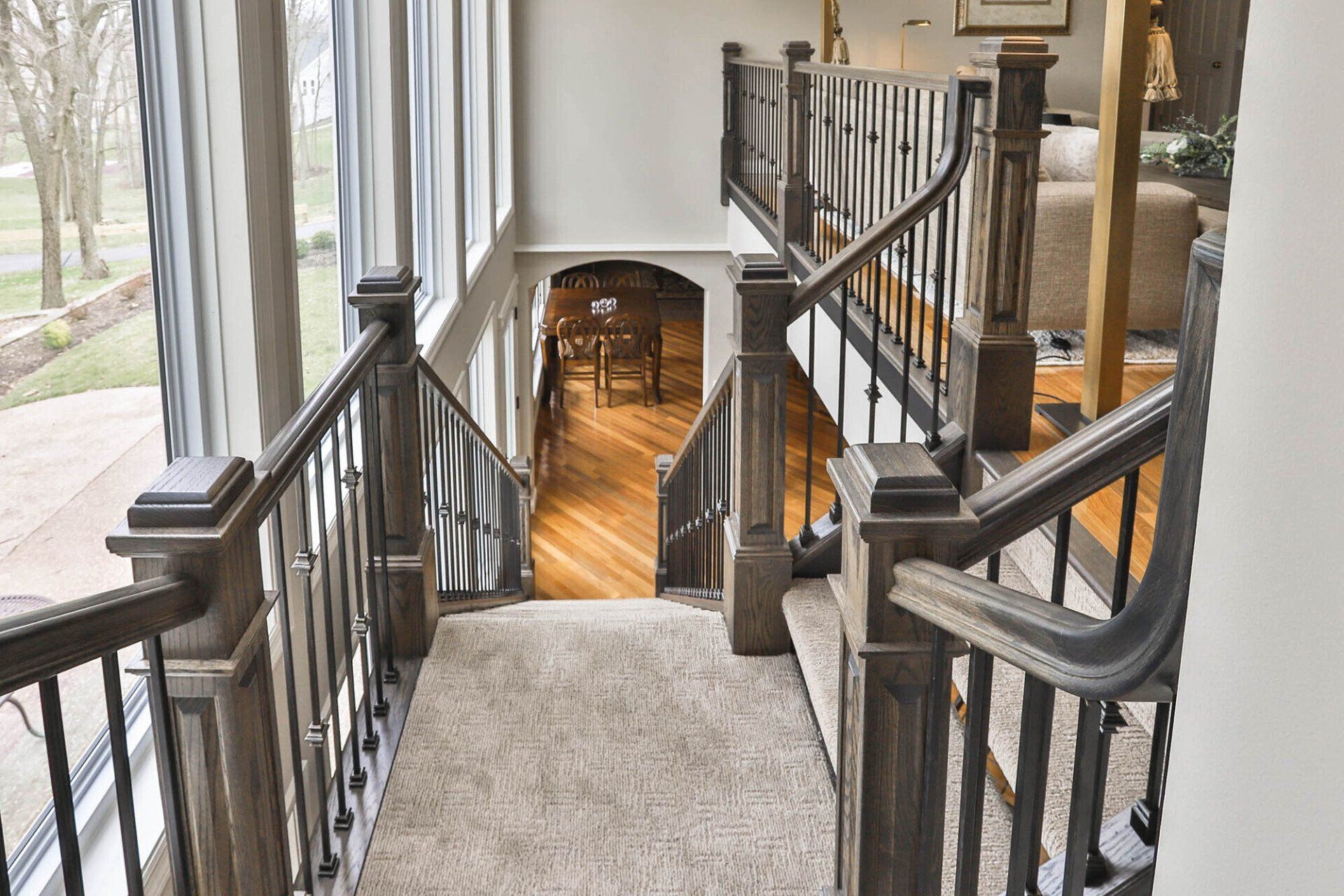 Custom stairs with beautiful railing