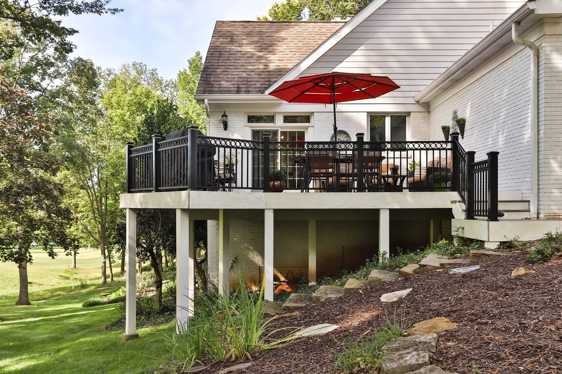 Deck view from the side of the house