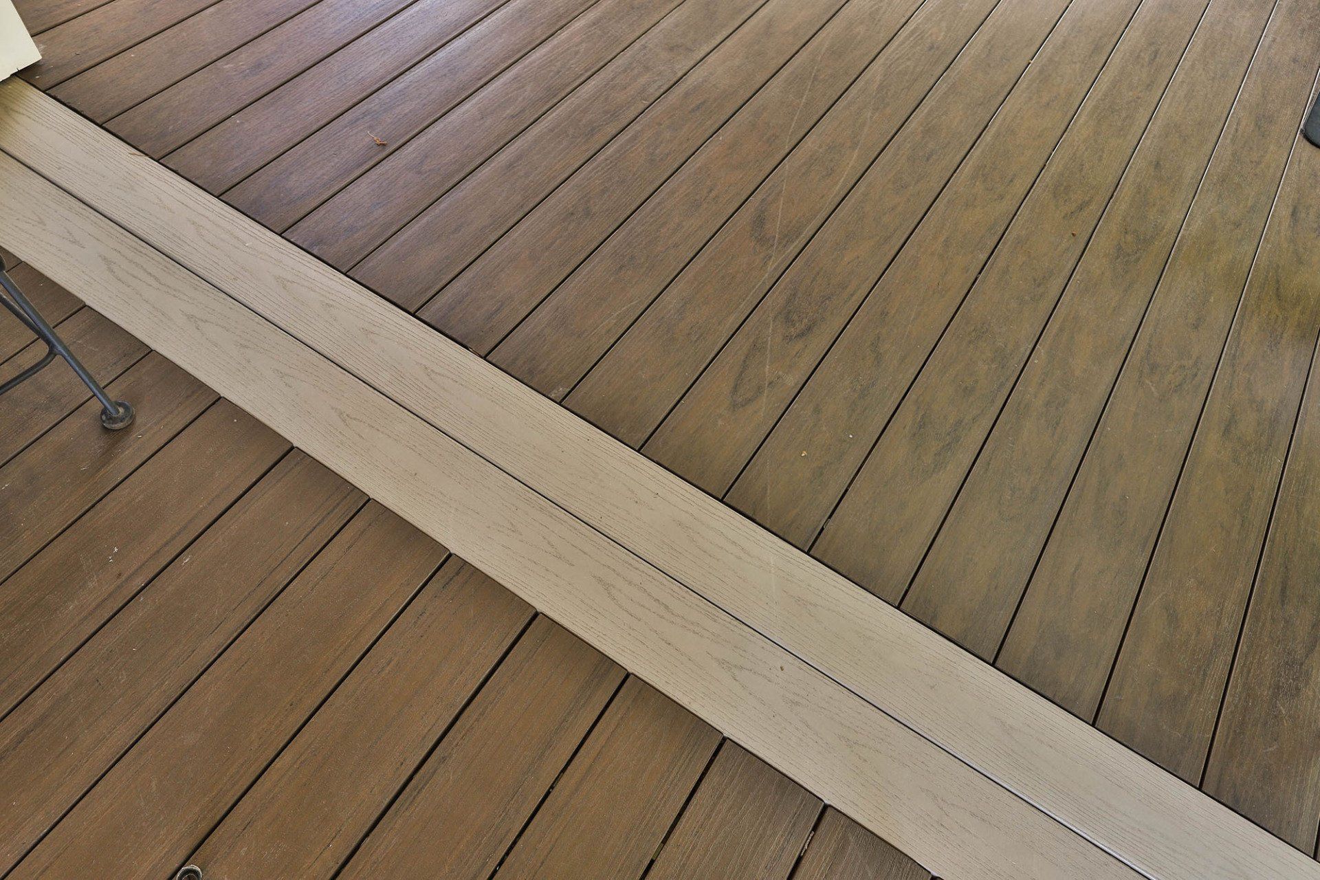 Wood flooring of a deck