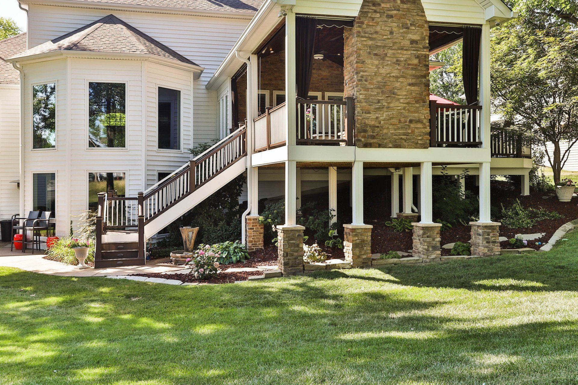 Outside view of the backyard deck