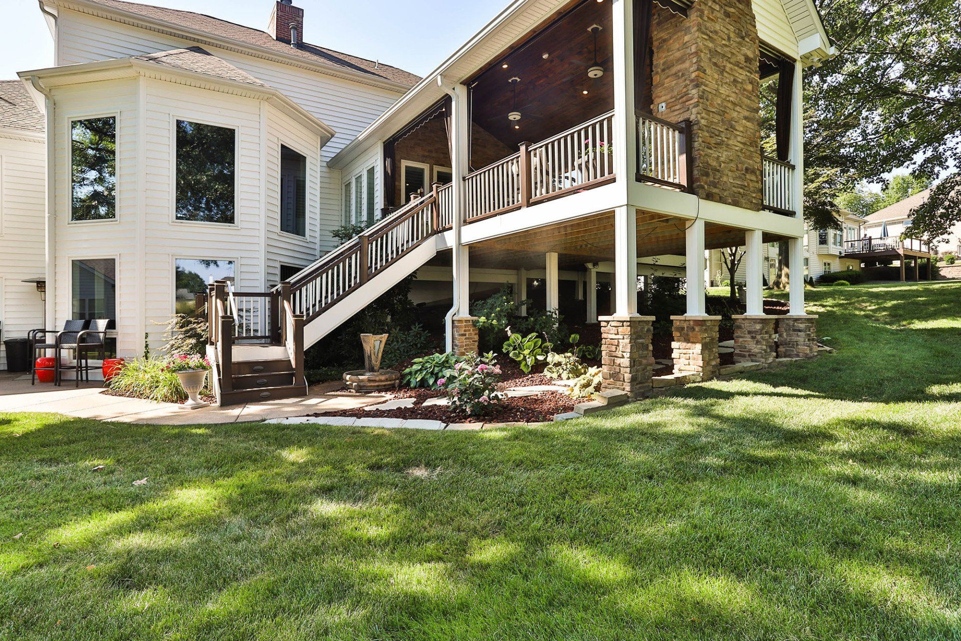Outside view of the backyard deck