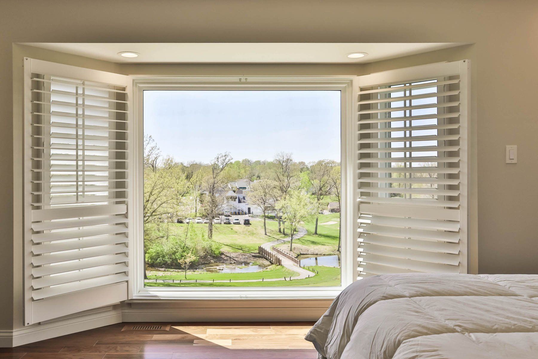 Open jalousie windows