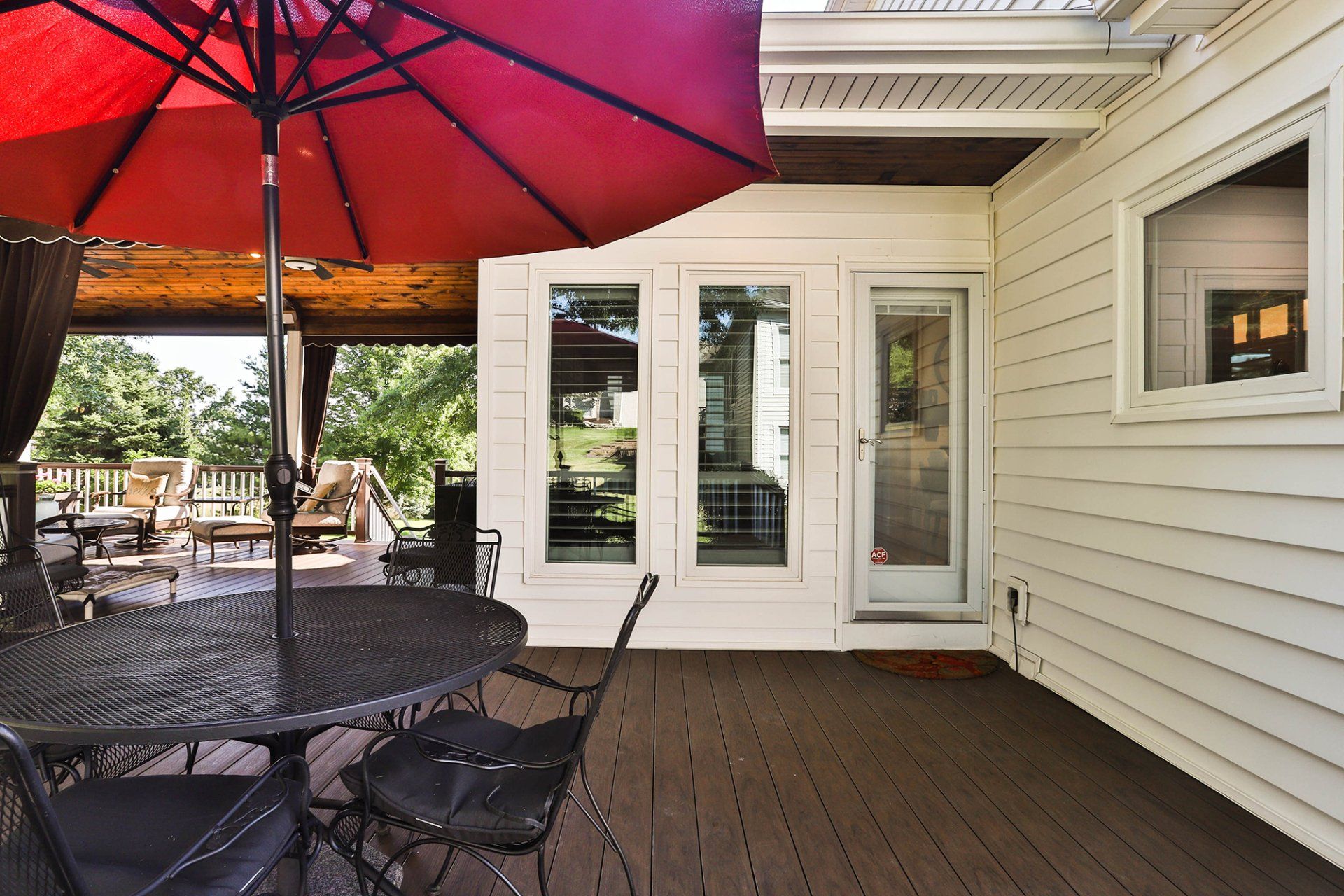 Large glass door and windows