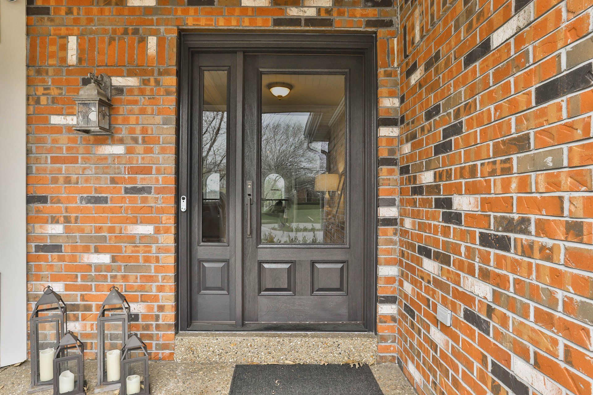 Door with a see-through glass