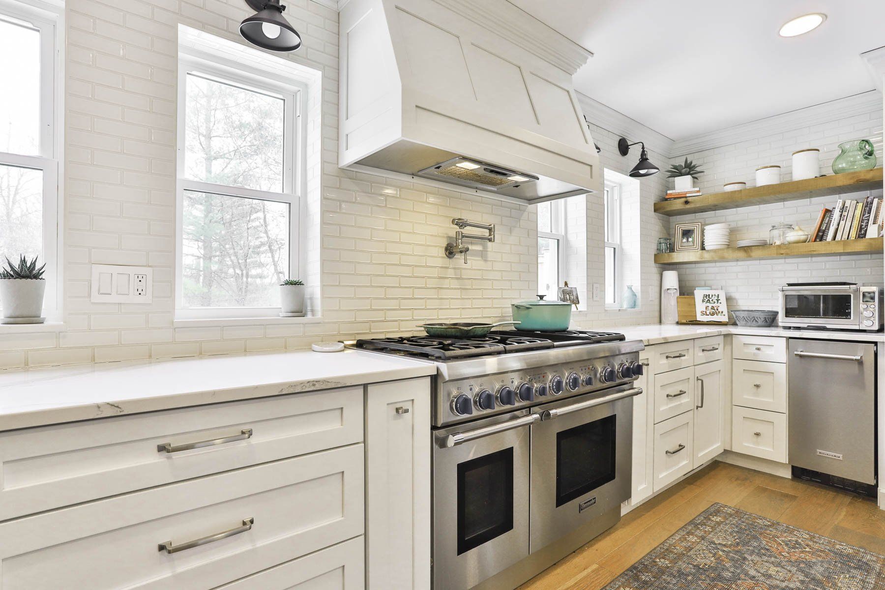 Classic kitchen cabinets and range