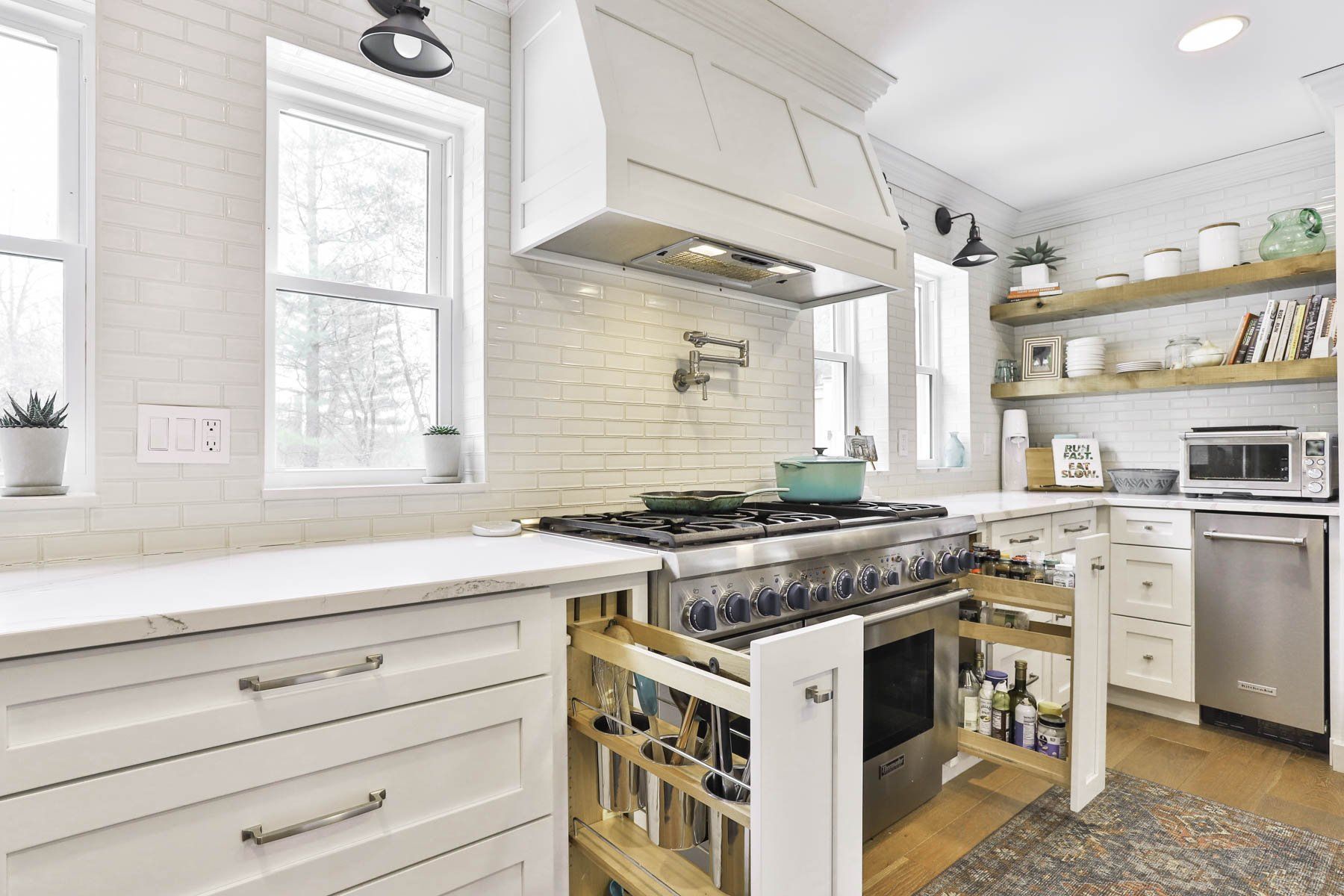 Classic kitchen cabinets and range