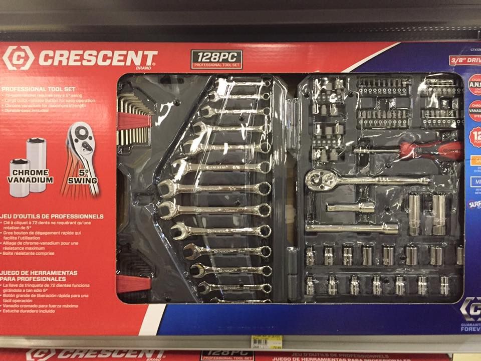 A box of crescent tools with a lot of tools in it