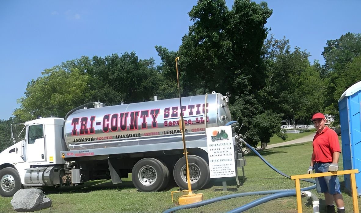 A septic truck,