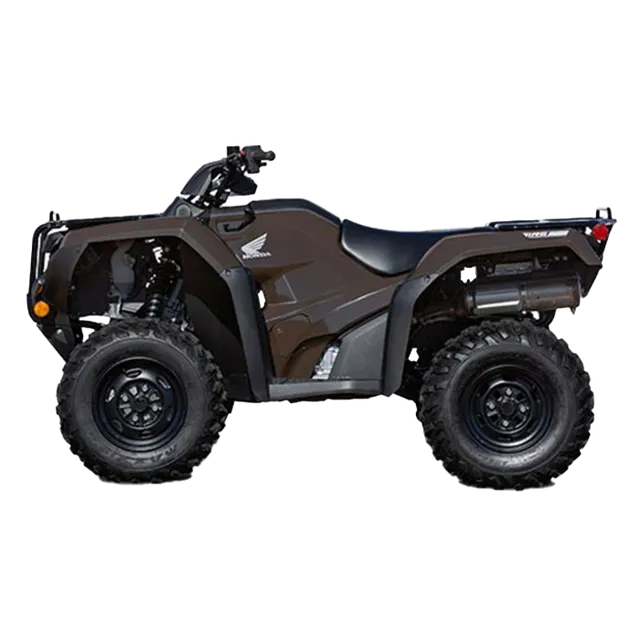 Brown Honda ATV on a white background with black wheels, tires, and seat.