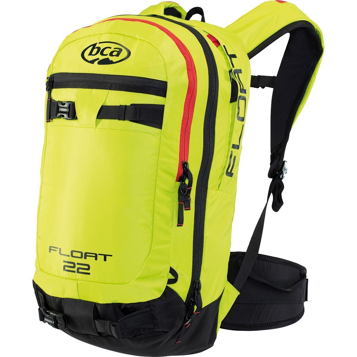 Yellow and black BCA Float 22 avalanche airbag backpack.
