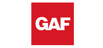 GAF logo with white letters inside a red square.