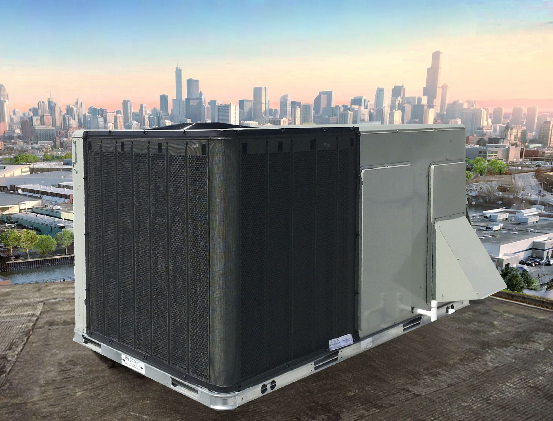 An air purifying unit on casters