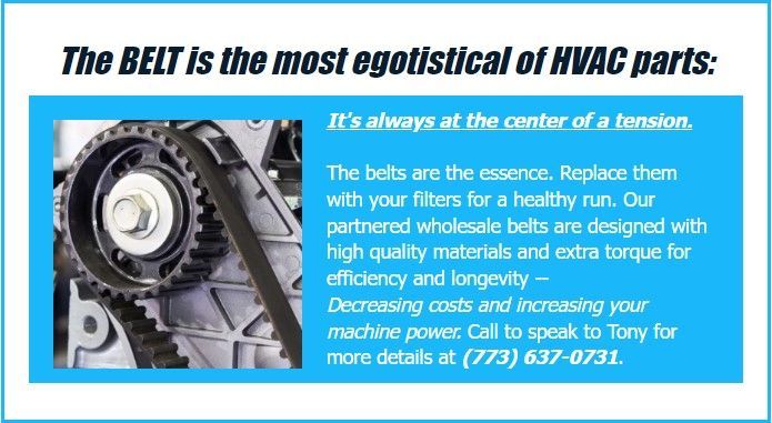 Advertisement for hvac belts