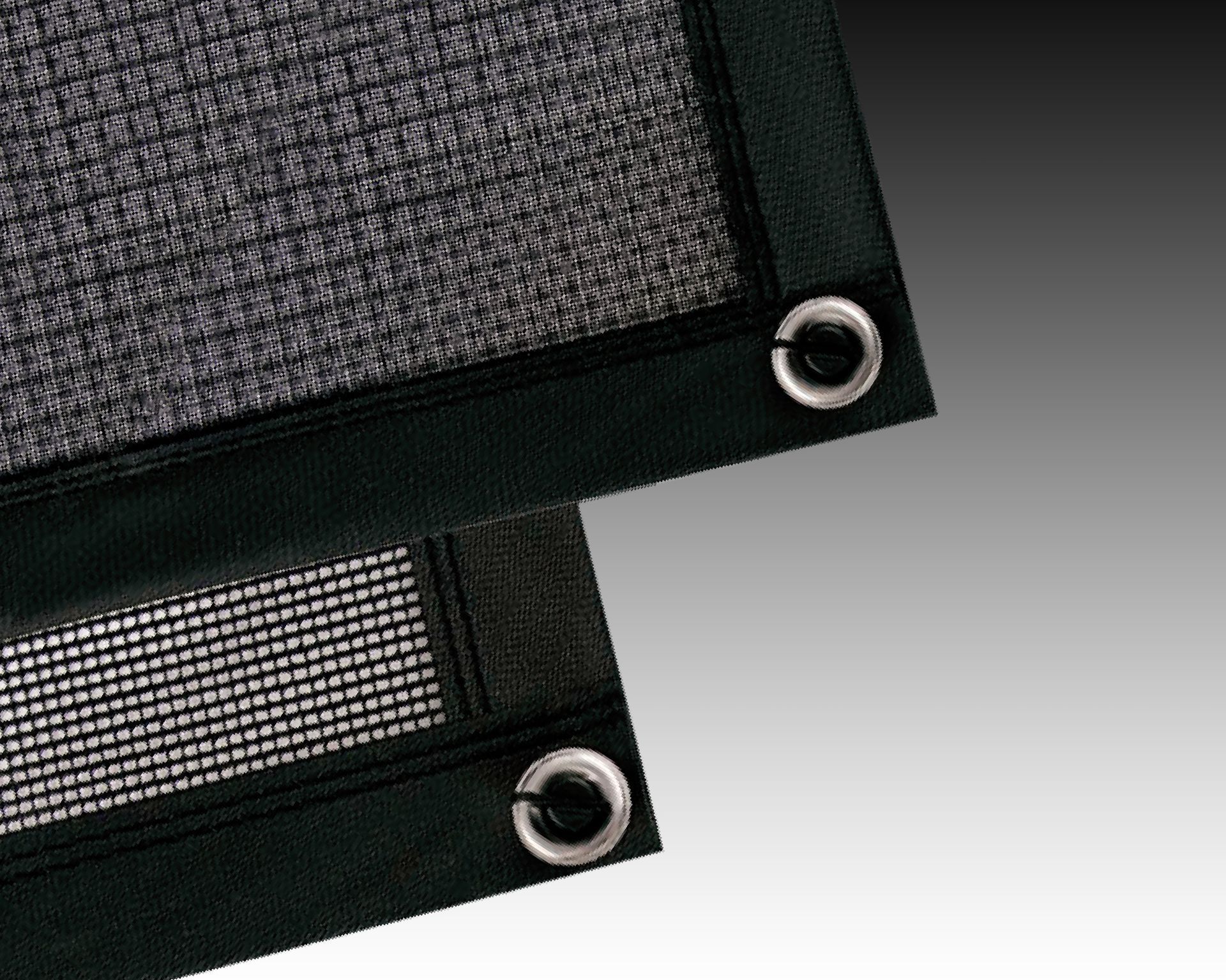 A close up of two pieces of filtration material