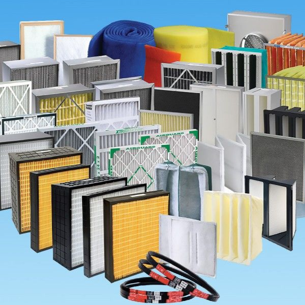 A group of various HVAC filters