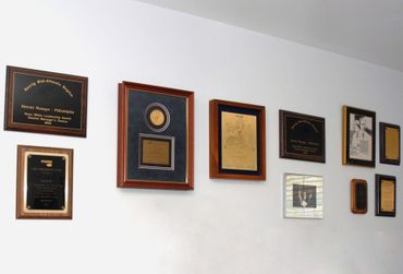 Plaques display in the wall