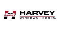HARVEY Windows + Doors logo in black, red, and white
