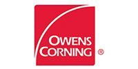 Owens Corning logo in white text on a red square background