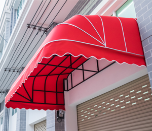 Red awning