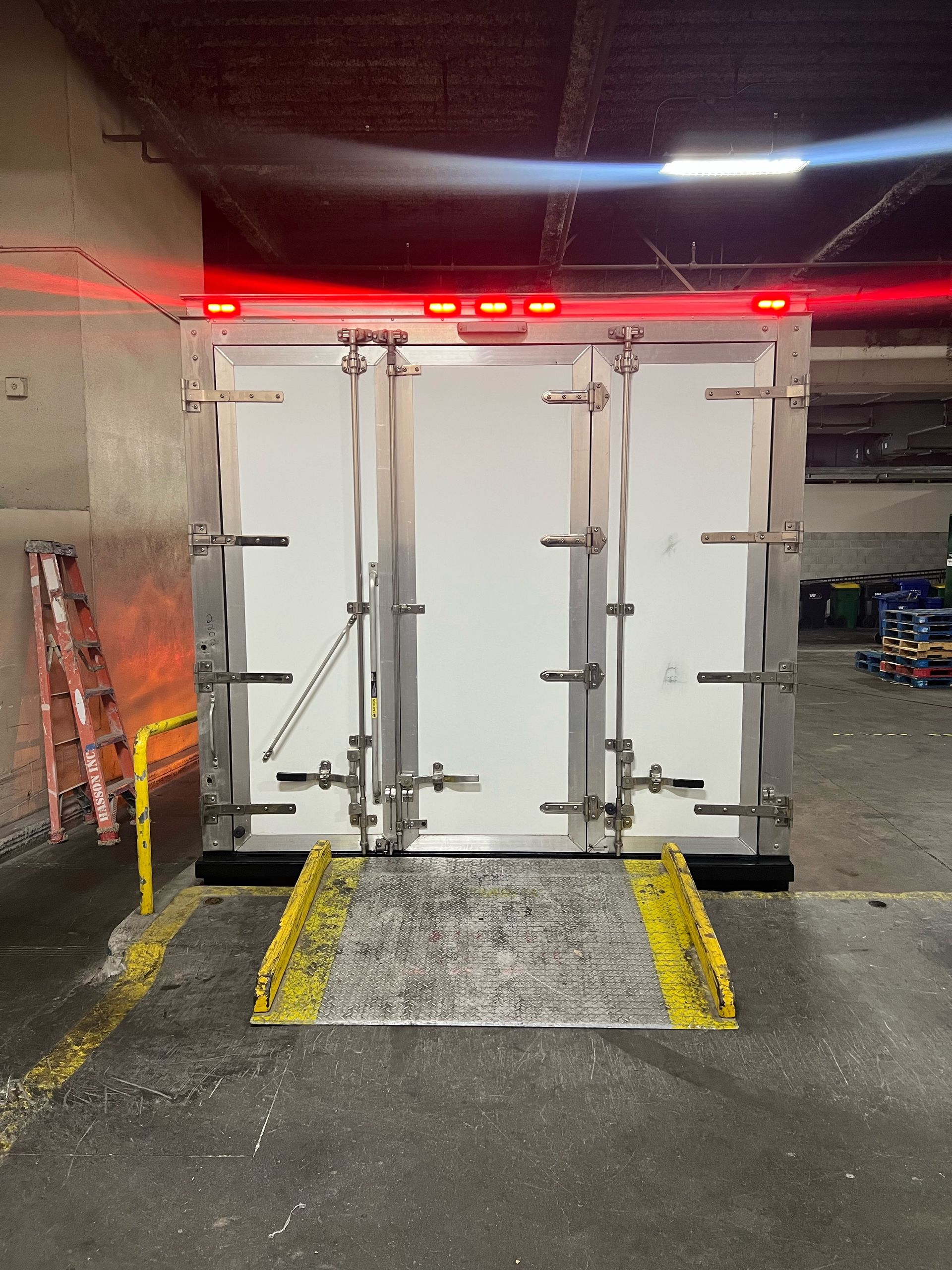 heavy-duty refrigeration trailer back view