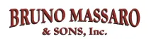 Bruno Massaro & Sons, Inc. logo in maroon with a slight shadow effect on a white background.
