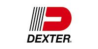 DEXTER logo with red stylized D and black text on a white background