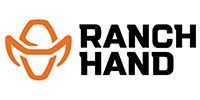 Orange cowboy hat icon beside bold black text reading “RANCH HAND” on a white background