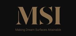 MSI logo with tan letters on a black background. Text below reads 